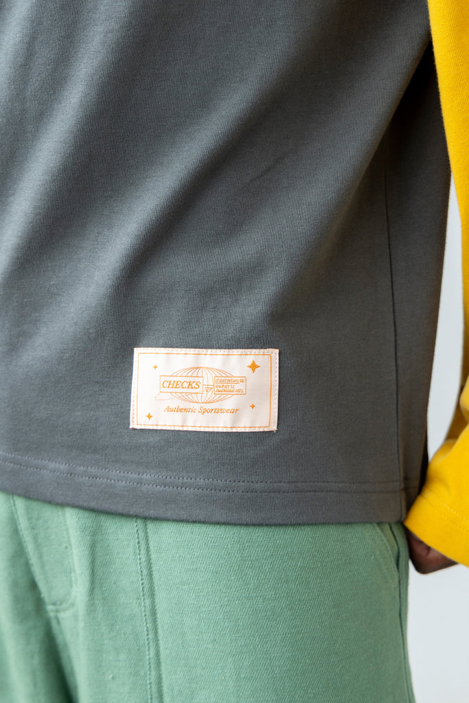 Crew Raglan Jersey - Charcoal/Mustard