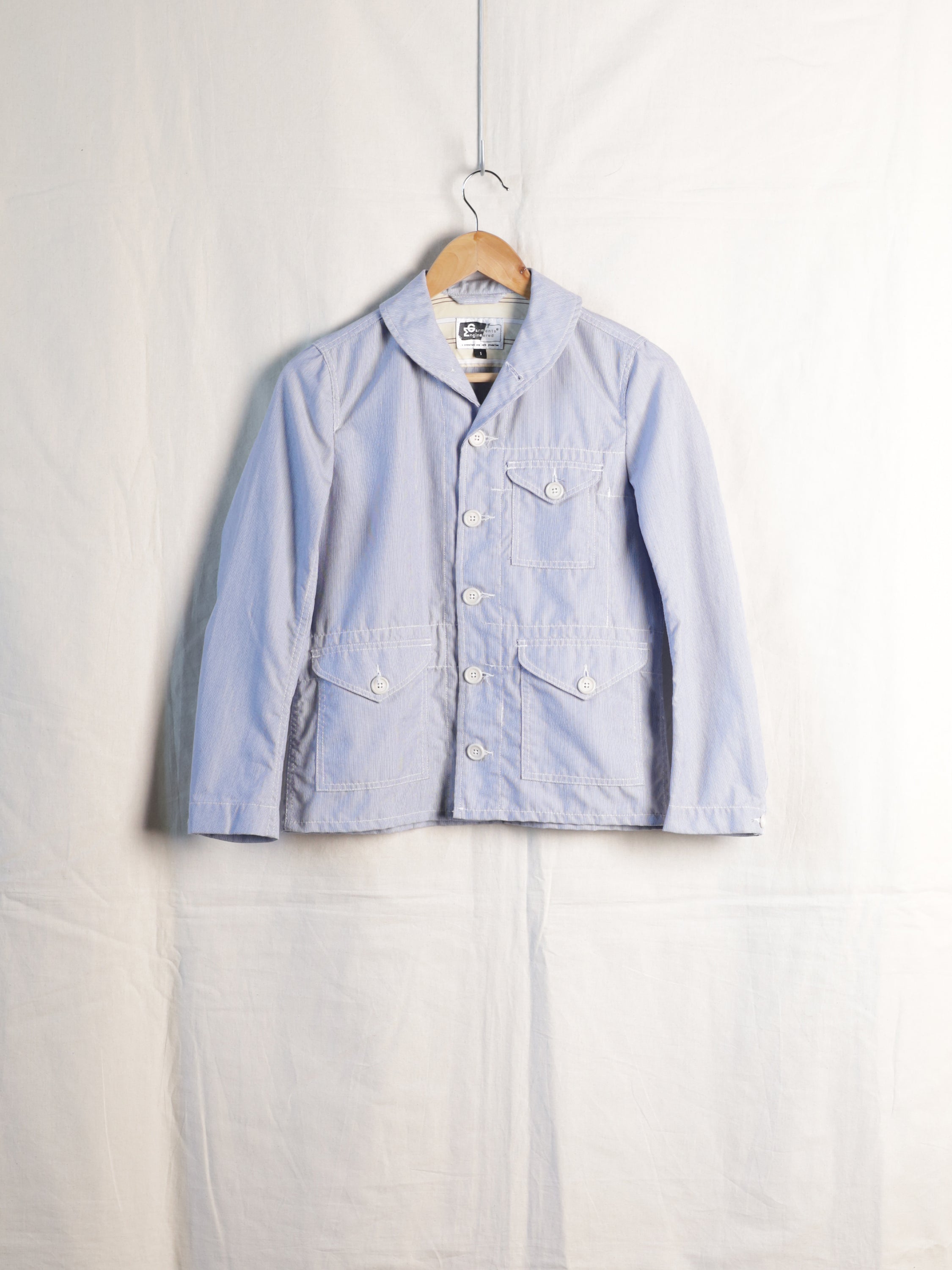 Engineered Garments - Shawl Collar Hickory Jacket | Indigo