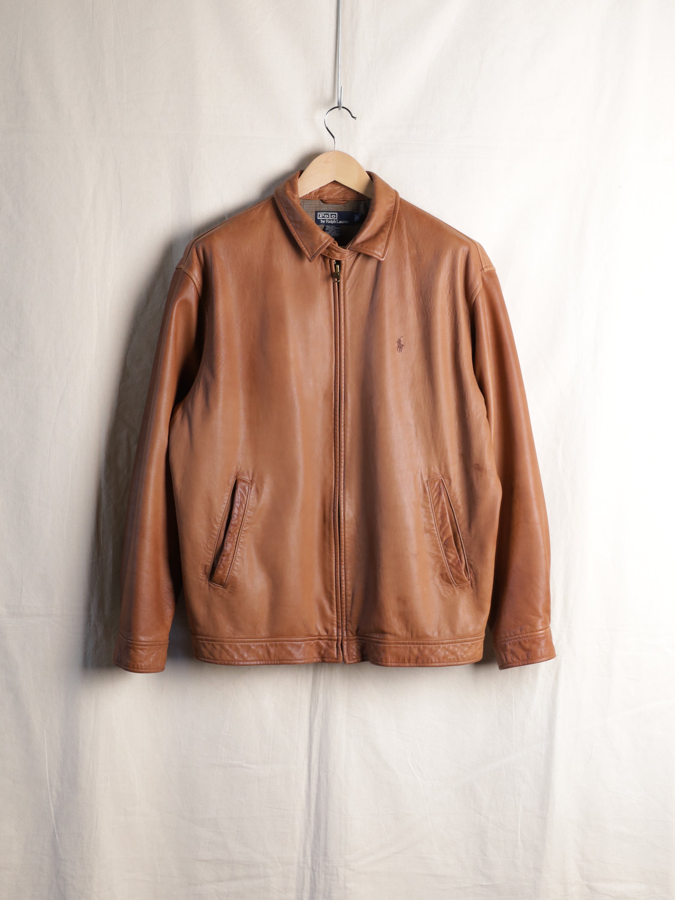 Polo Ralph Lauren - 90s Leather Harrington Jacket | Indigo Polo Ralph Lauren - 90s Leather Harrington Jacket | Indigo