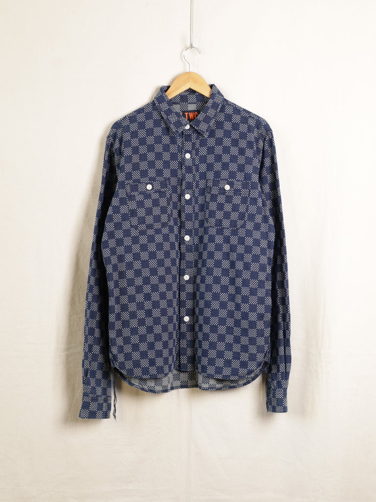 The Workers Club - Sashiko Checkerboard Jacquard Work Shirt