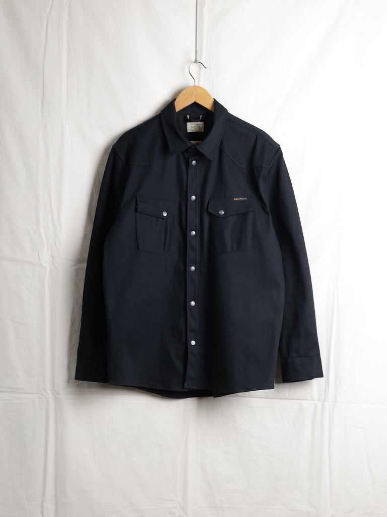 Nudie Jeans - "Jonas" Dry Black Selvedge Shirt