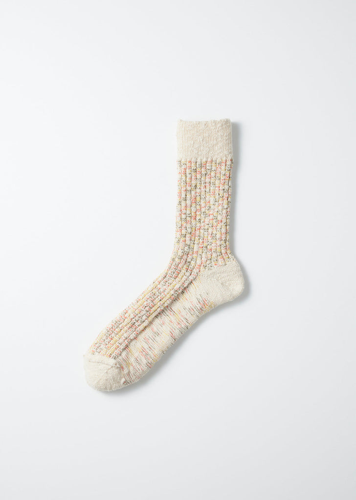 Kasuri Ribbed Crew Socks