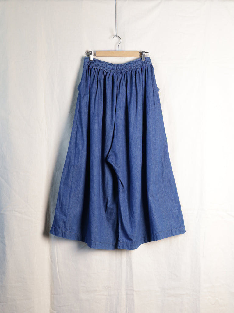 orSlow - Wide Leg Drawstring Chambray Trousers