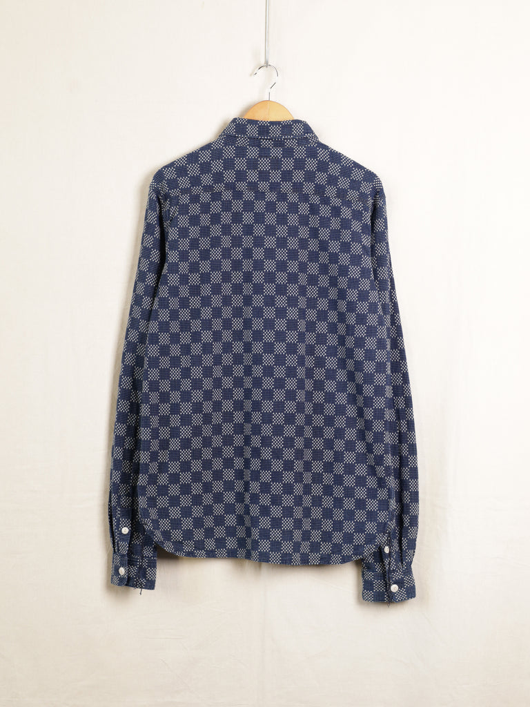 The Workers Club - Sashiko Checkerboard Jacquard Work Shirt