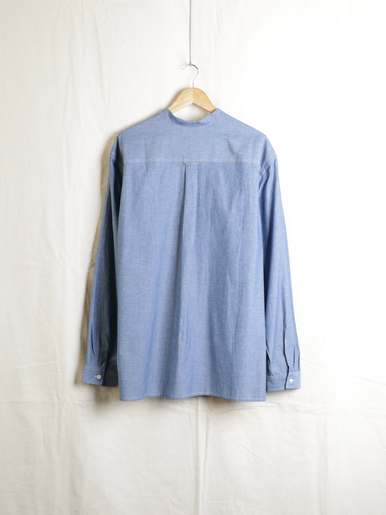 HebTroCo - Collarless Chambray Shirt
