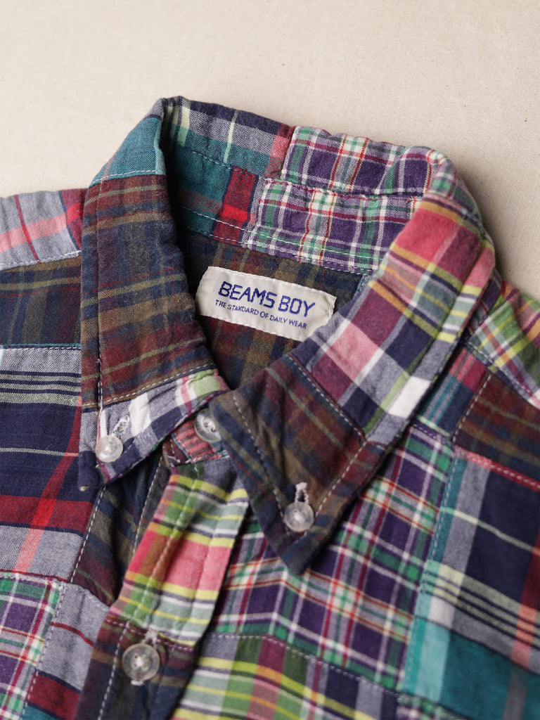 BEAMS Boy - S/S Patchwork Madras Shirt