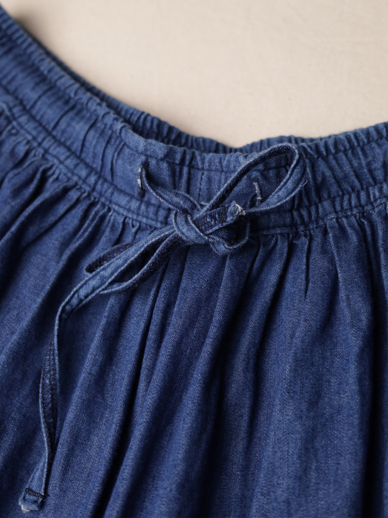 orSlow - Wide Leg Drawstring Chambray Trousers