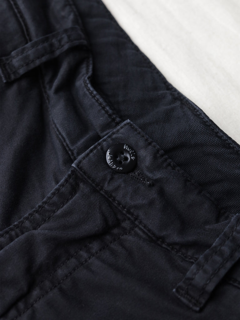 Nudie Jeans - "Slim Adam" Organic Cotton Chinos (Black)