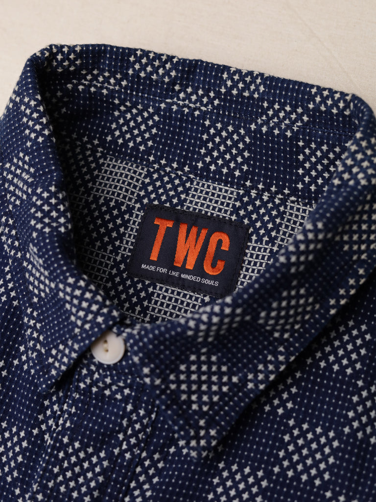 The Workers Club - Sashiko Checkerboard Jacquard Work Shirt