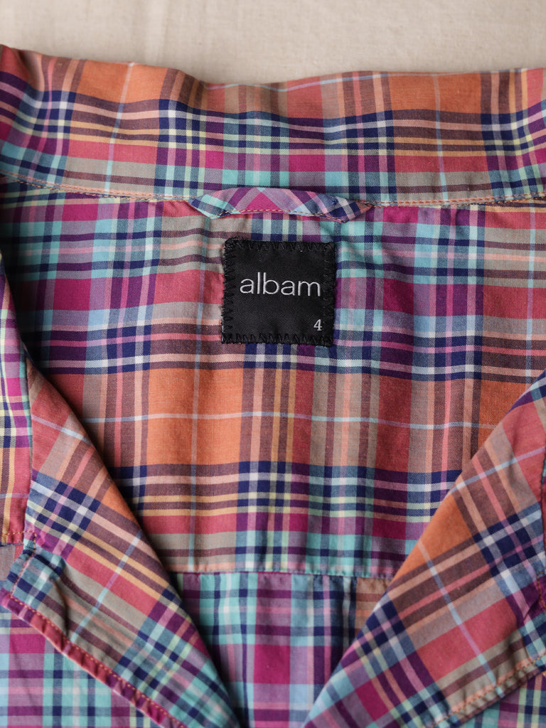 Albam - Repaired S/S Loop Collar Madras Shirt