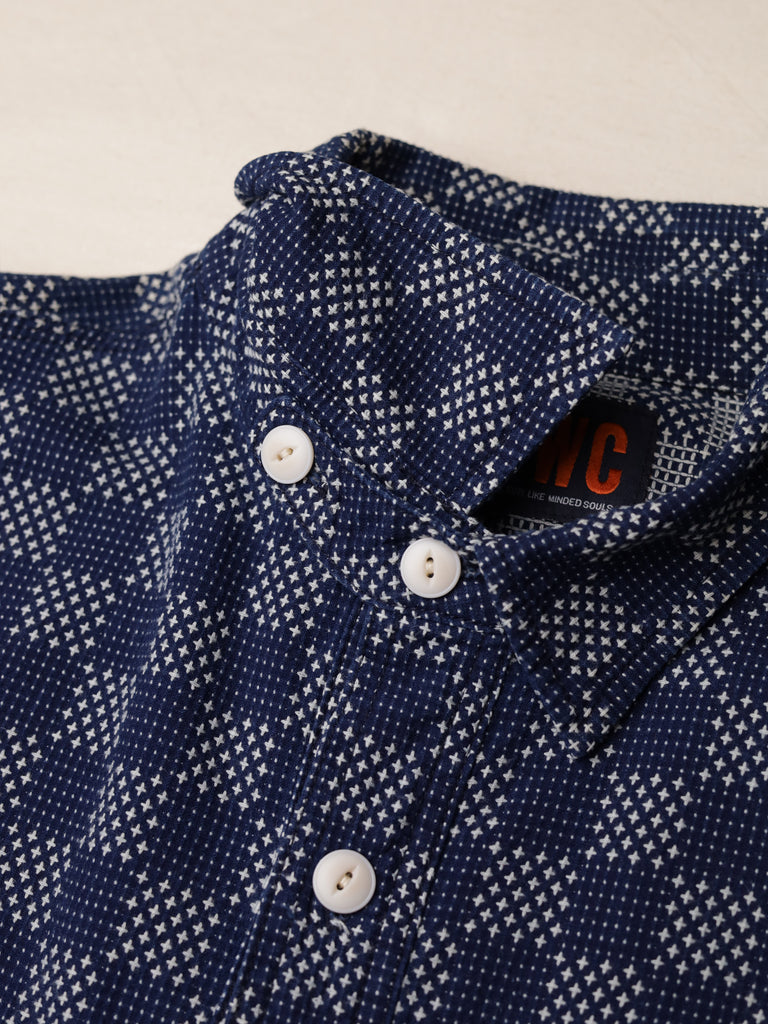 The Workers Club - Sashiko Checkerboard Jacquard Work Shirt