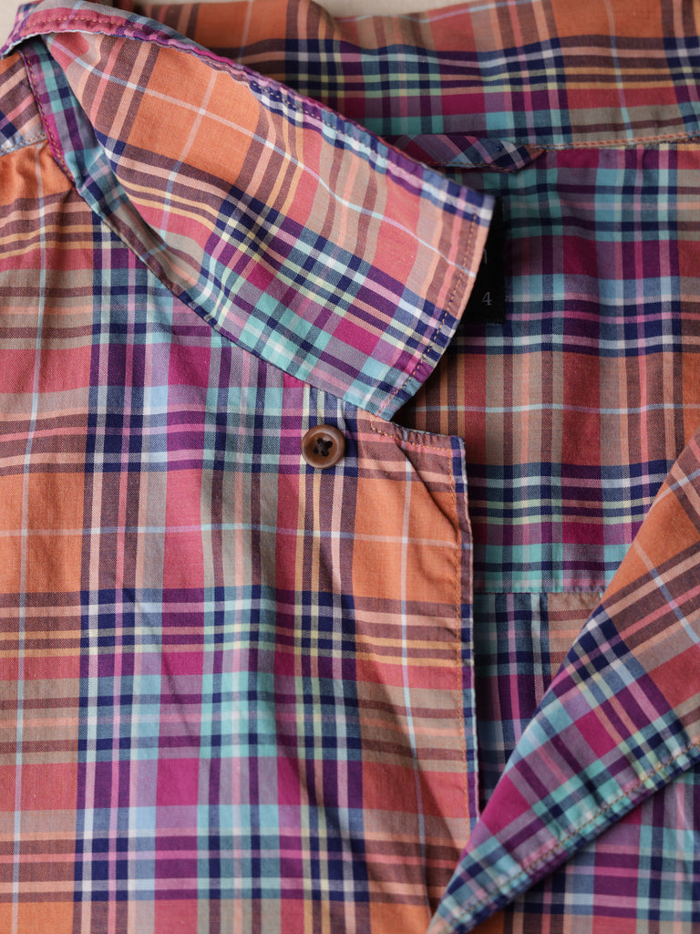 Albam - Repaired S/S Loop Collar Madras Shirt