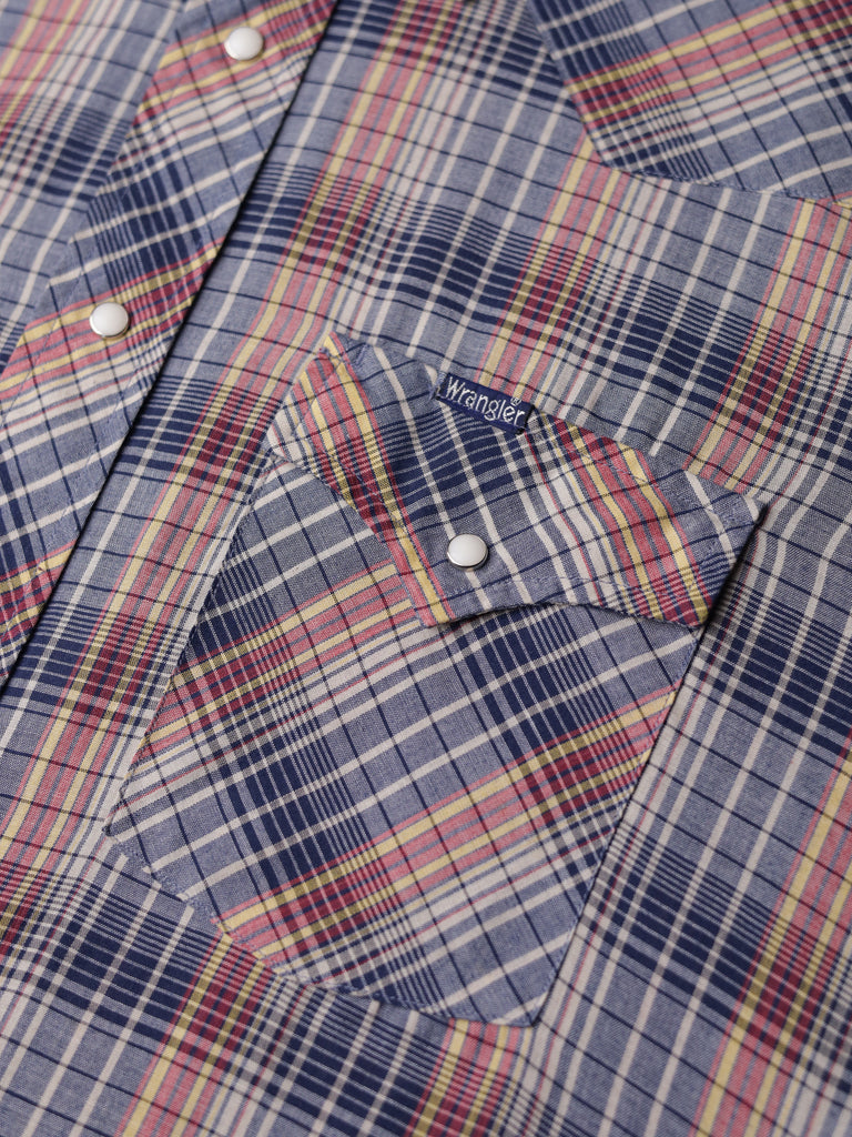 Wrangler - Repaired Fine Check Western Shirt