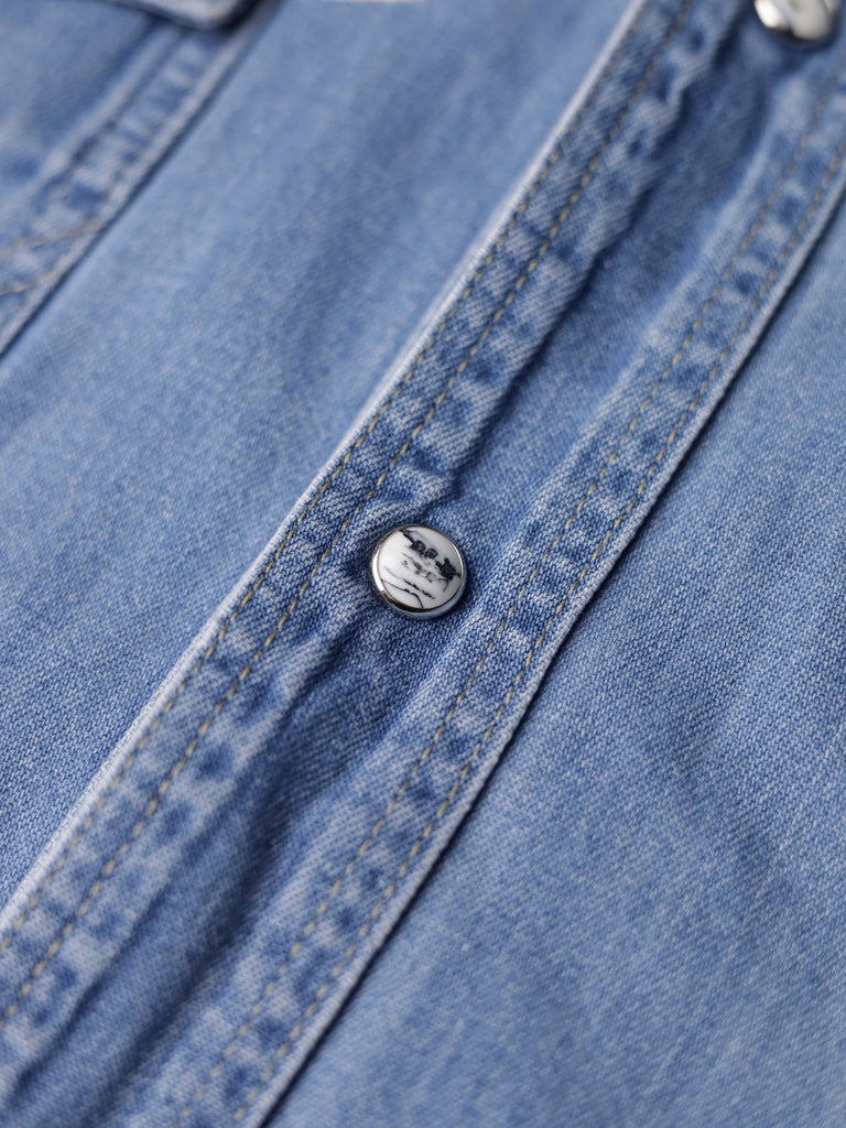 Wrangler - "Repaired" Denim Western Shirt