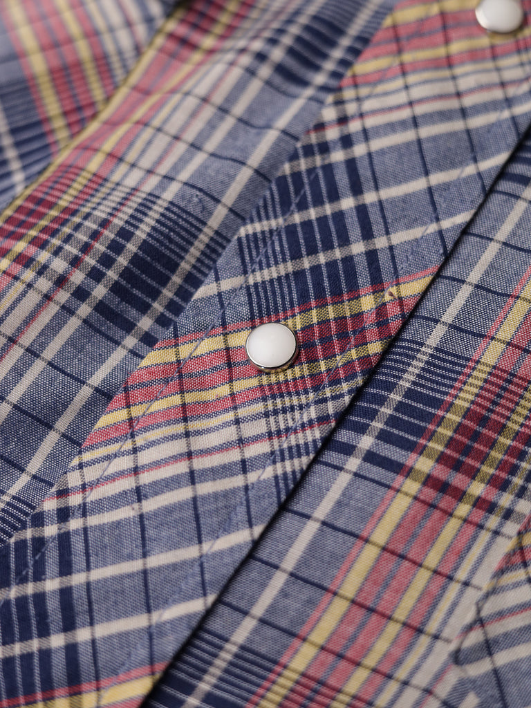Wrangler - Repaired Fine Check Western Shirt