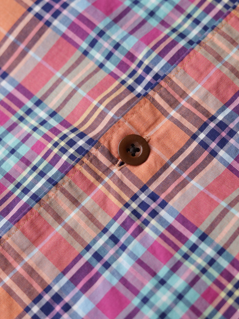 Albam - Repaired S/S Loop Collar Madras Shirt