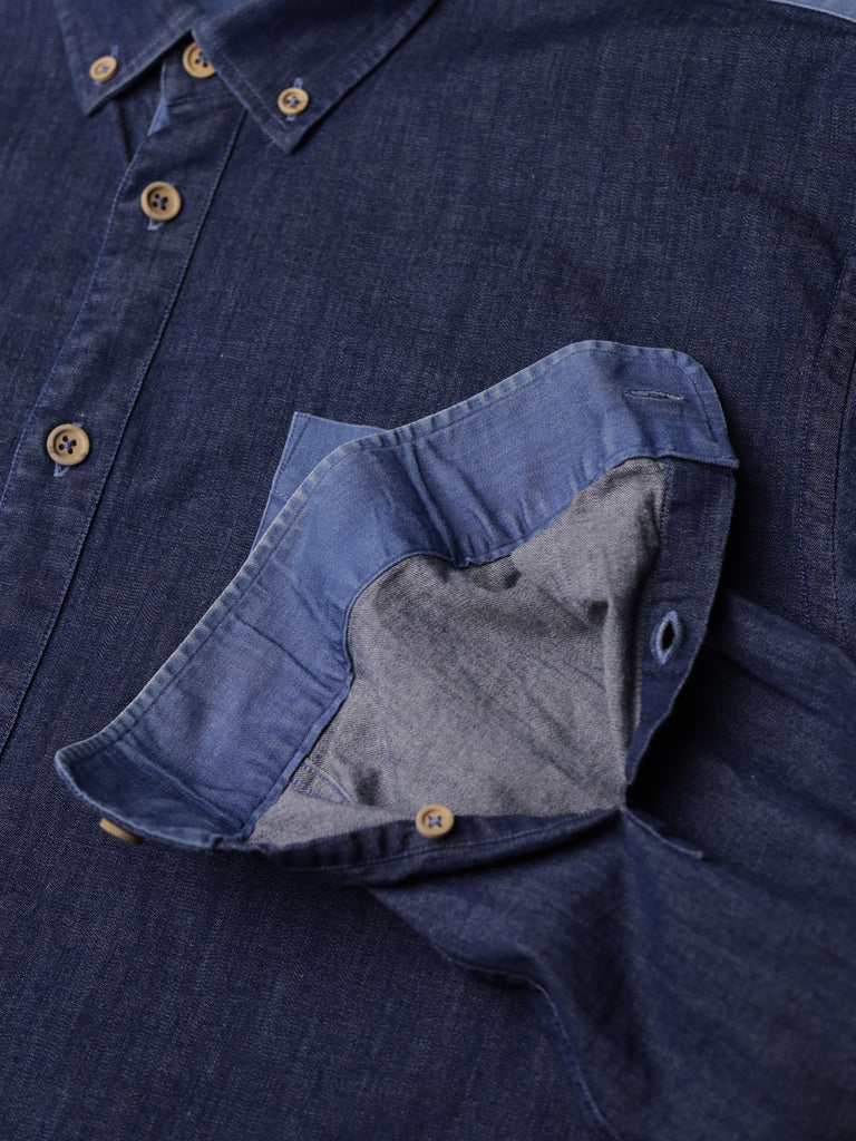 Libertine Libertine - Colourblock Indigo Chambray Shirt