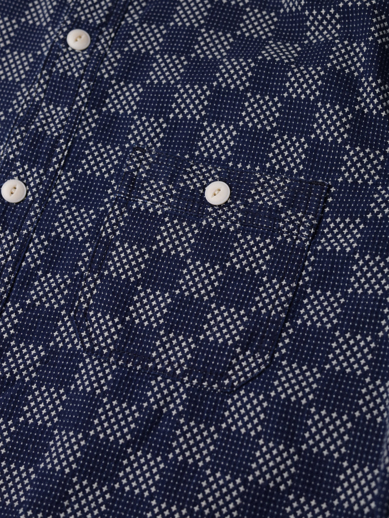 The Workers Club - Sashiko Checkerboard Jacquard Work Shirt