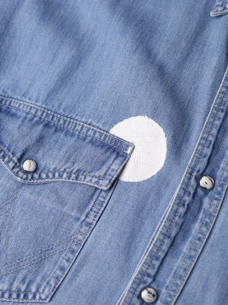 Wrangler - "Repaired" Denim Western Shirt