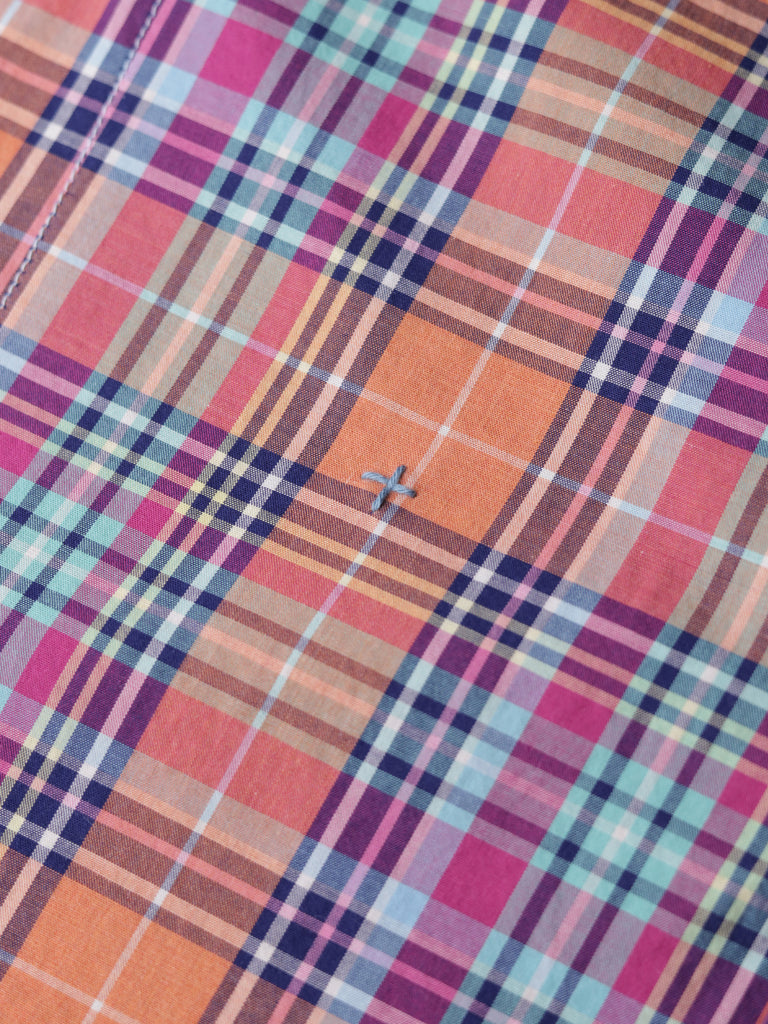 Albam - Repaired S/S Loop Collar Madras Shirt