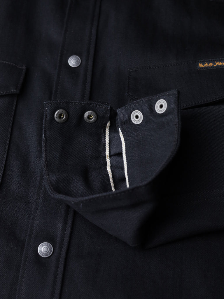 Nudie Jeans - "Jonas" Dry Black Selvedge Shirt