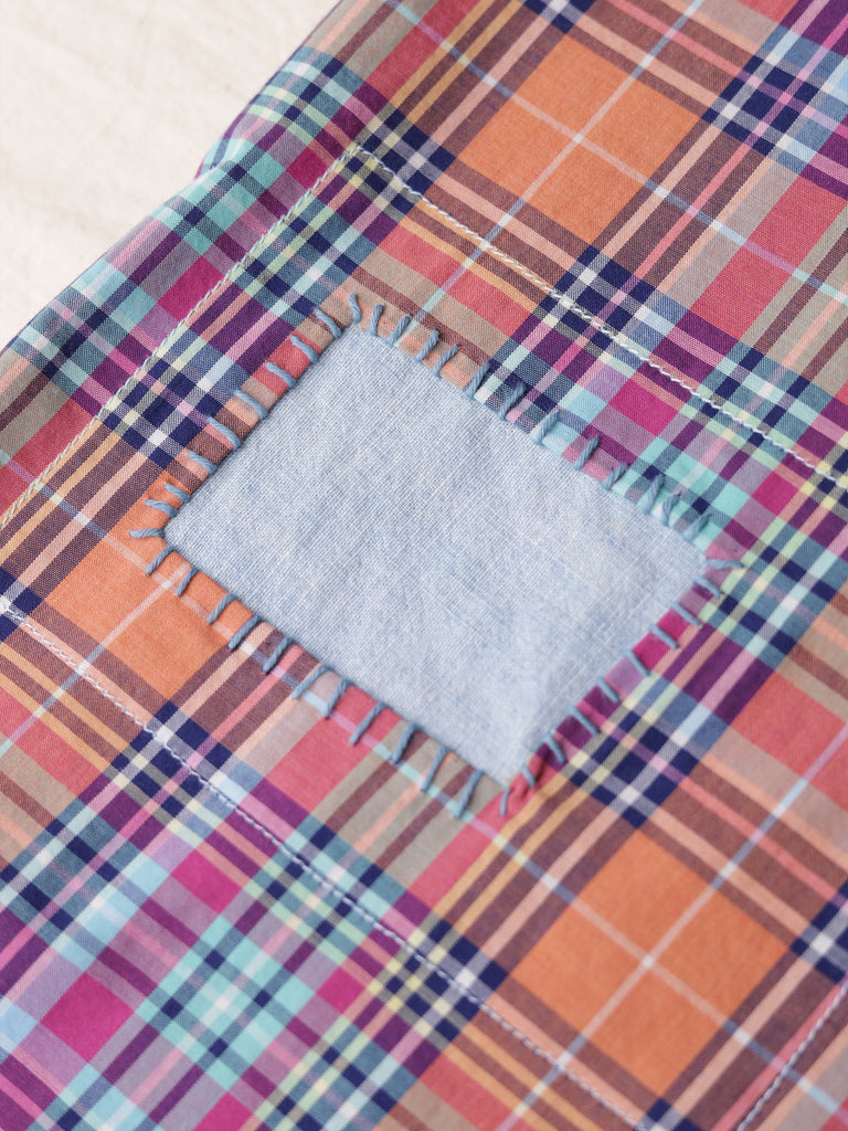 Albam - Repaired S/S Loop Collar Madras Shirt