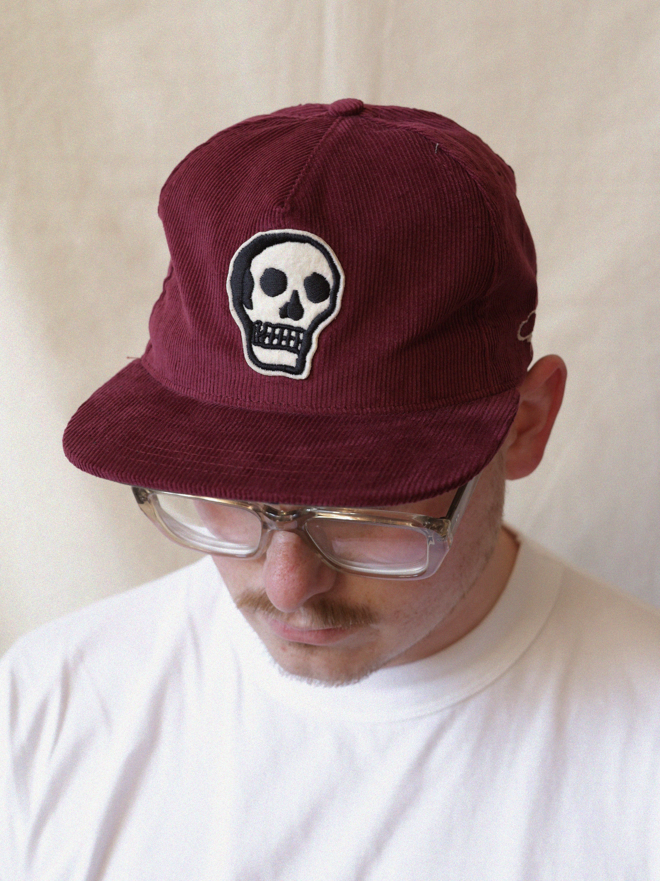 The Skull Corduroy Snapback Cap - Merlot | Indigo & Provisions