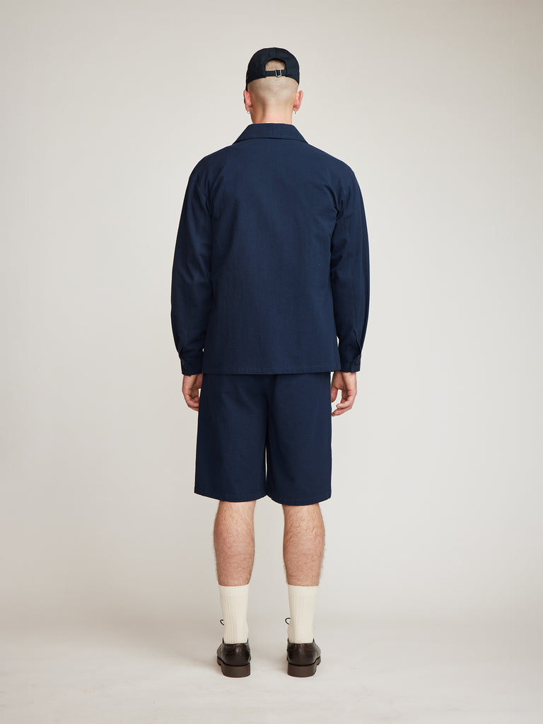 Seersucker Chore Coat - Navy