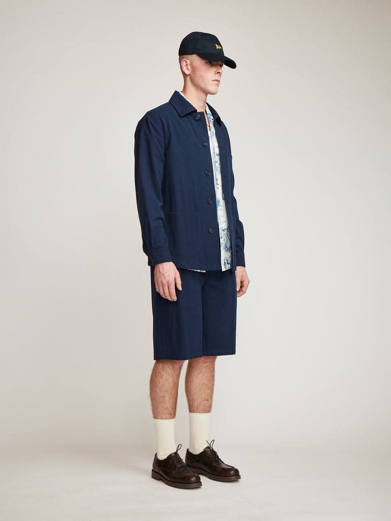 Seersucker Chore Coat - Navy