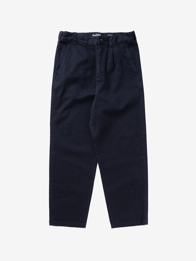 Washed Twill Relaxed Trouser - Dark Navy