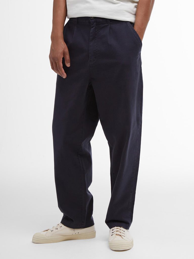 Washed Twill Relaxed Trouser - Dark Navy