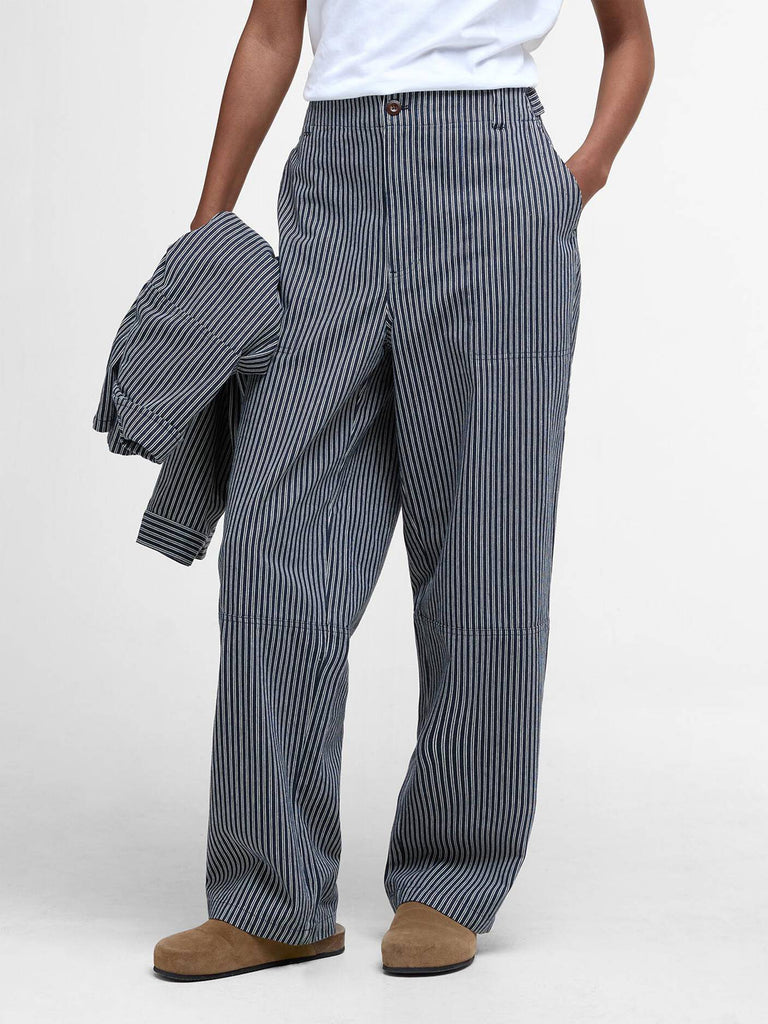 Sonia Striped Trouser- Navy/ Salt Stripe