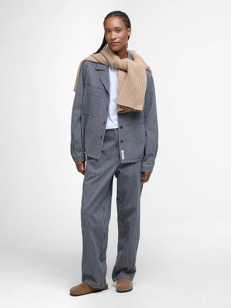 Sonia Striped Trouser- Navy/ Salt Stripe