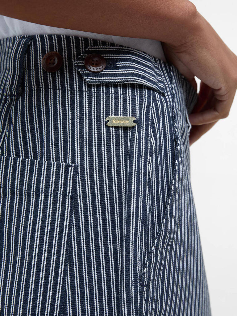 Sonia Striped Trouser- Navy/ Salt Stripe