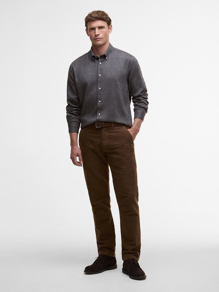Tamish Herringbone Shirt - Grey Marl