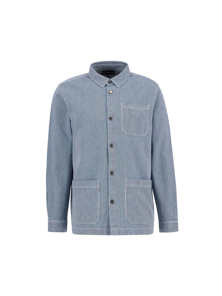 Tindale Striped Overshirt - Bleached Blue