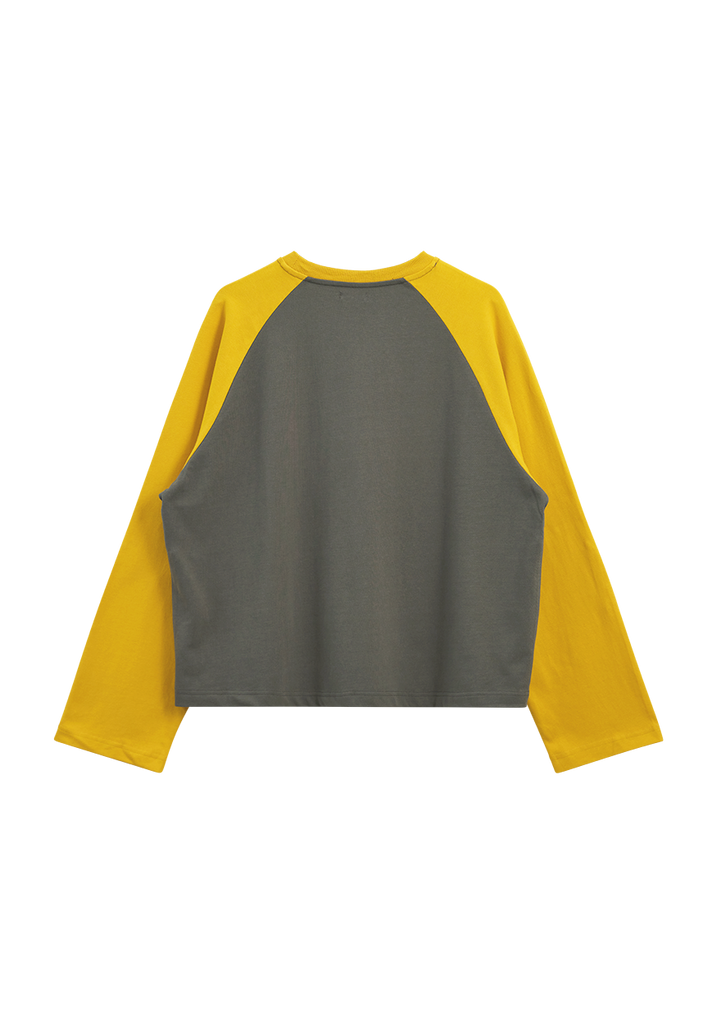 Crew Raglan Jersey - Charcoal/Mustard