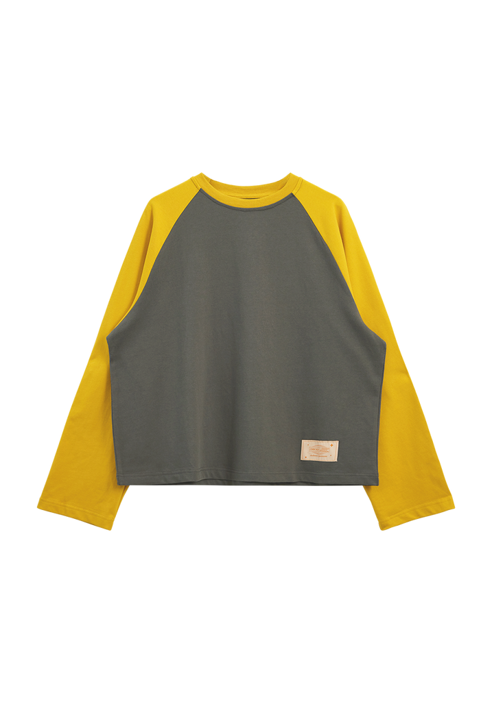 Crew Raglan Jersey - Charcoal/Mustard