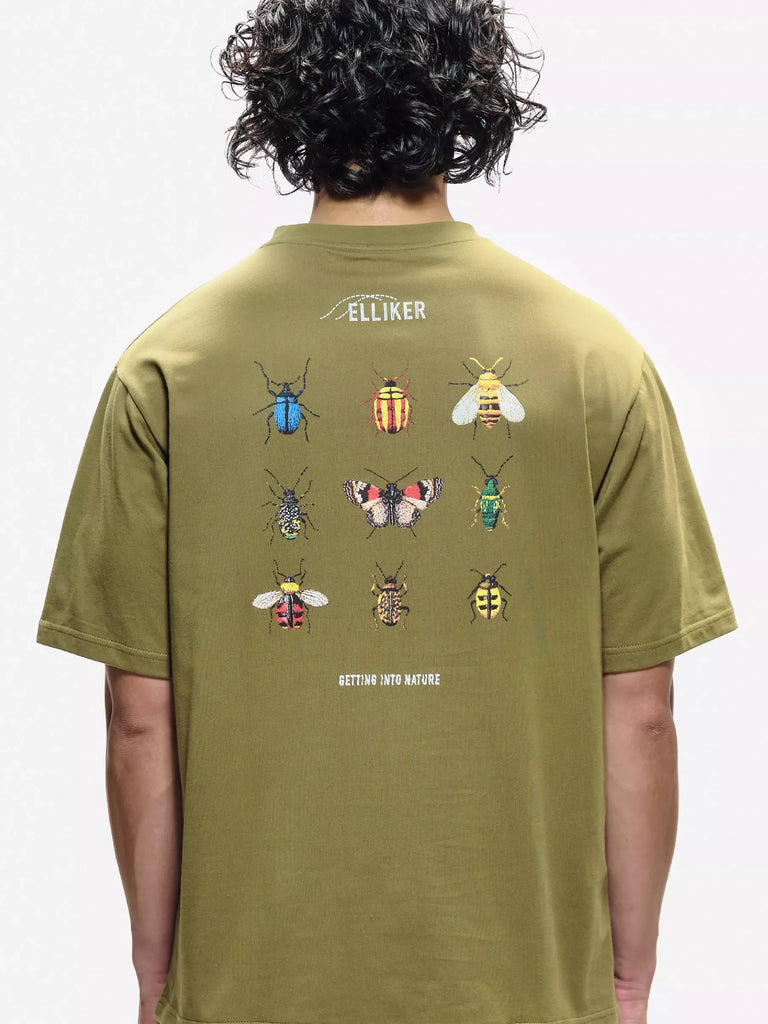 Rill Bug Print T-Shirt - Khaki