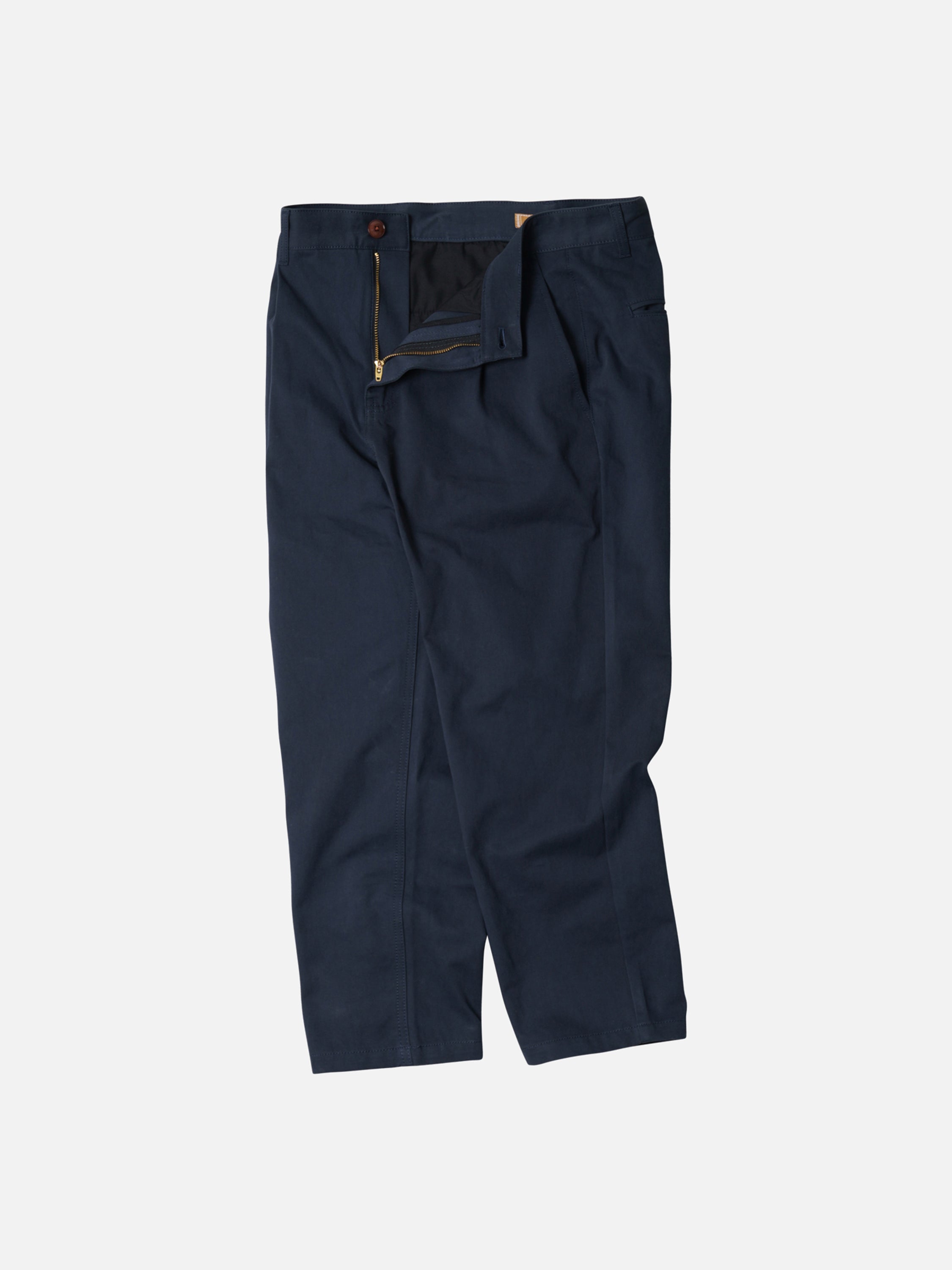 パンツ ONE TUCK CHINO TROUSERS[NAVY] OG HAWORTH ONE TUCK PANTS - NAVY - THE GREAT DIVIDE – Frizmworks