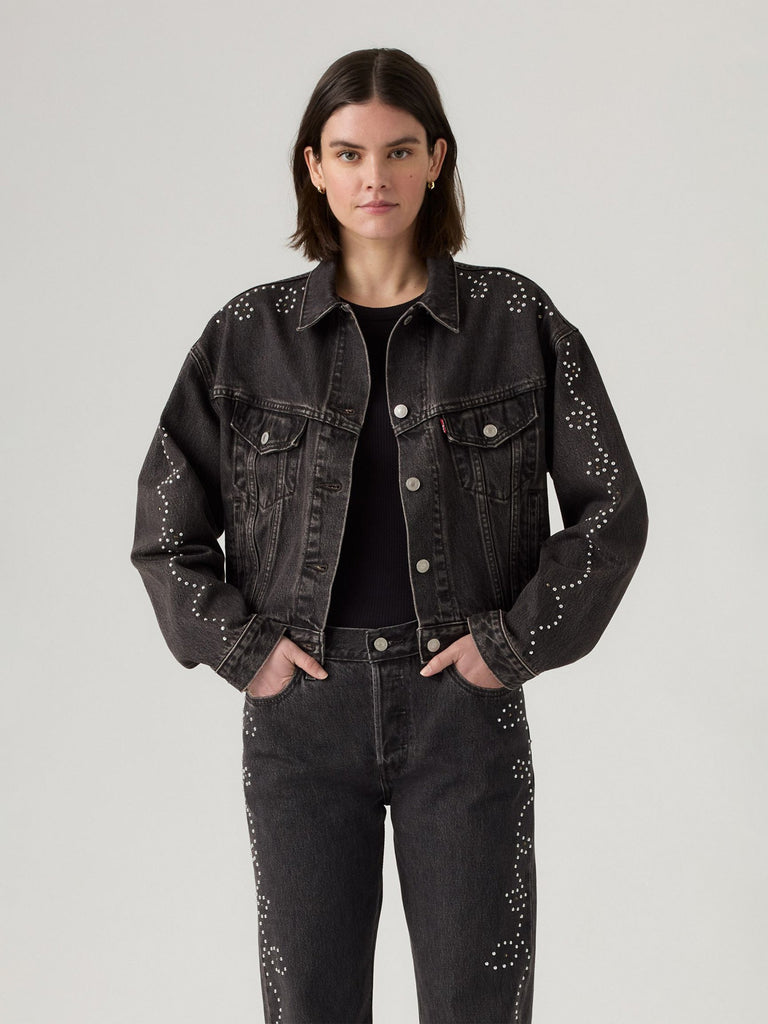 Shrunken 90s No Pleat Bejewled Trucker