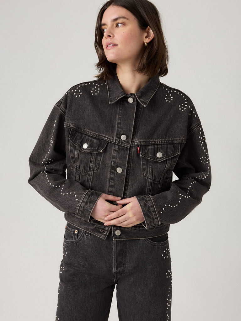 Shrunken 90s No Pleat Bejewled Trucker