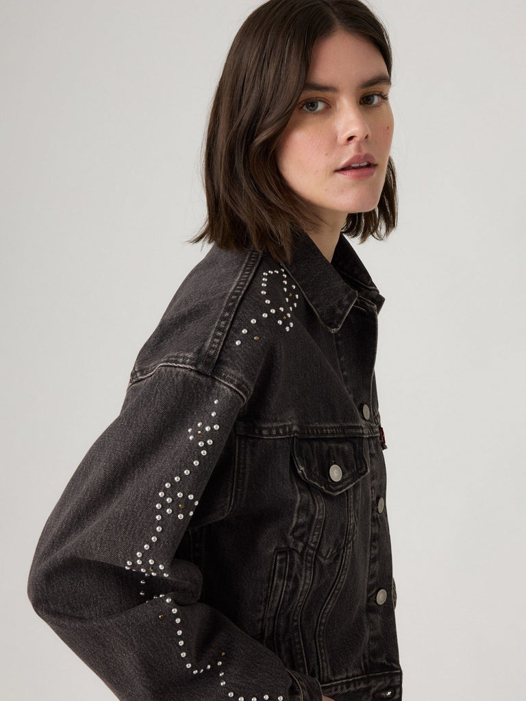 Shrunken 90s No Pleat Bejewled Trucker