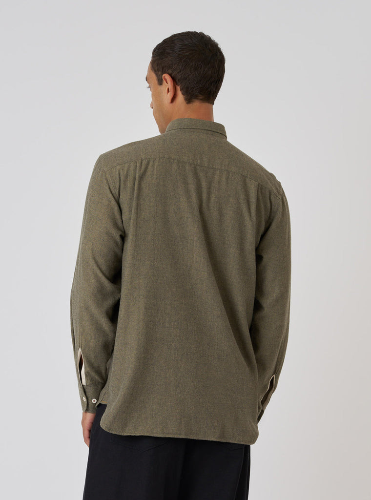 Square Pocket Shirt - Brushed Marl Twill