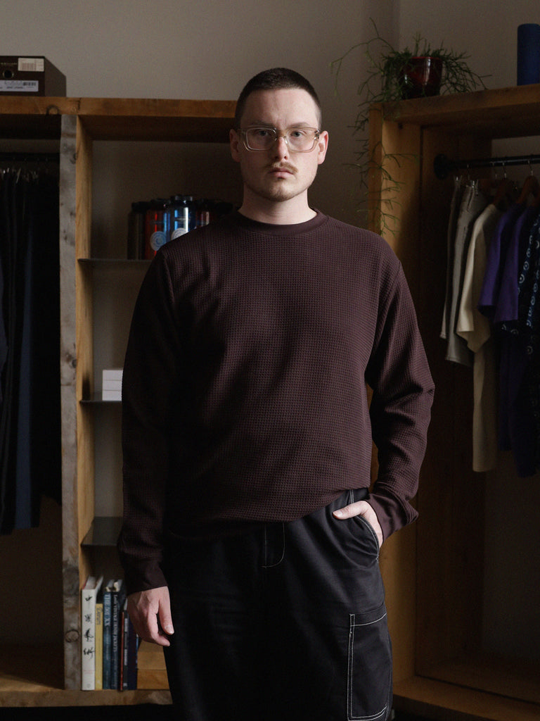 トップス RRL Thermal Waffle L/S Tee Thermal Waffle L/S Tee - Coffee | Indigo & Provisions