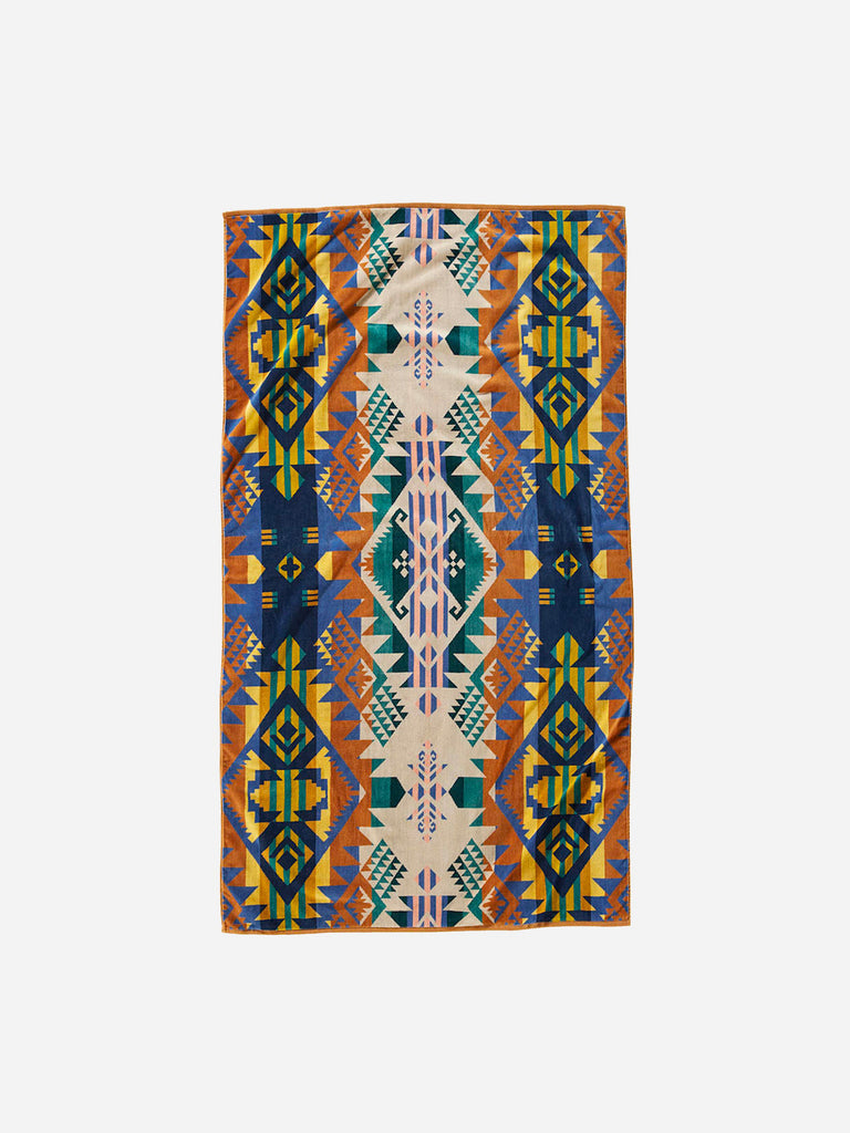 Jacquard Beach Towel - Journey West Bright