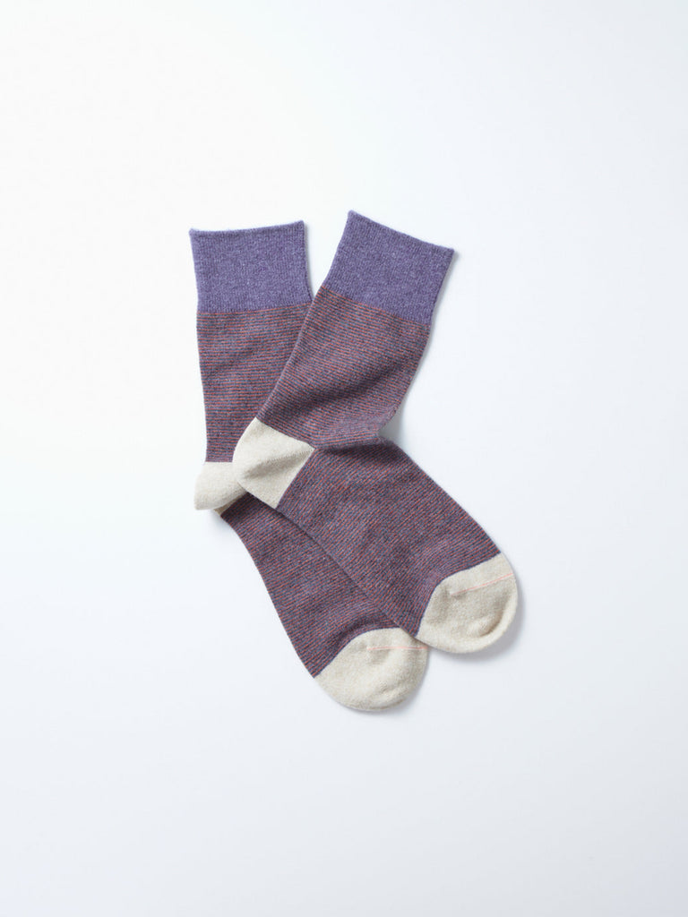 Woolen Retro OD Socks - Light Purple / Ivory