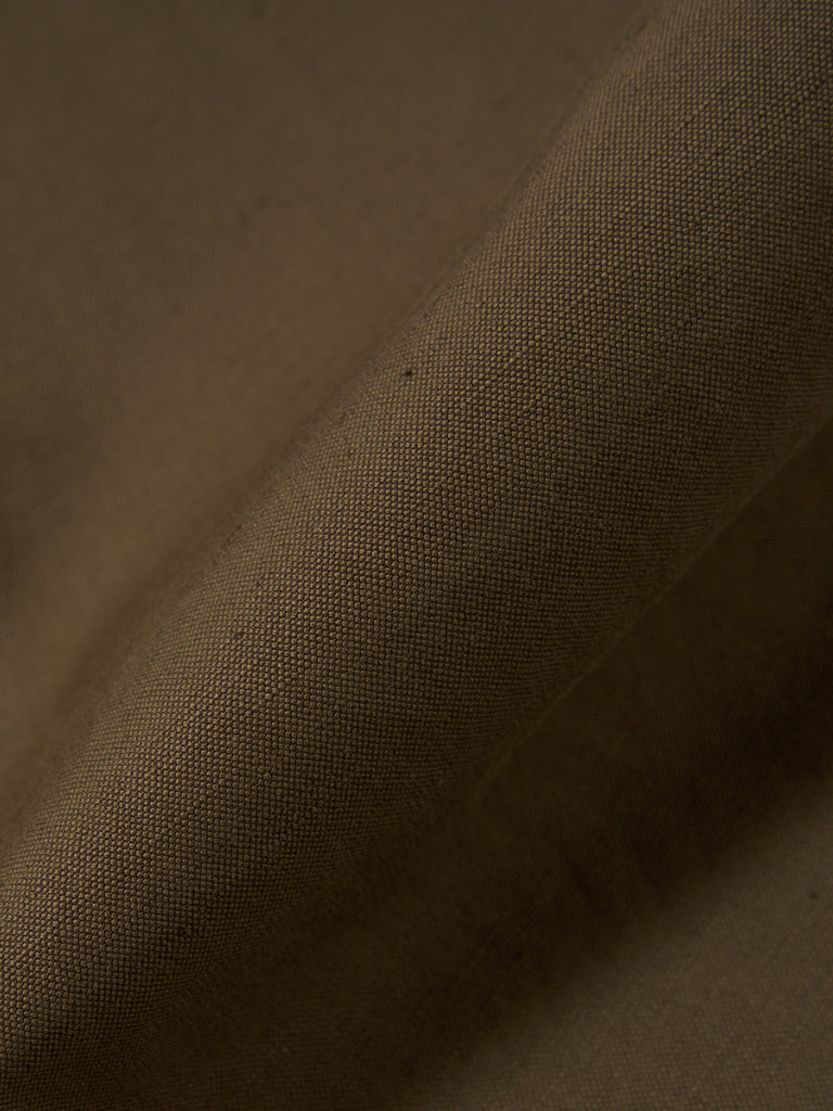 Three Button Jacket - Khaki Linen Slub Weave