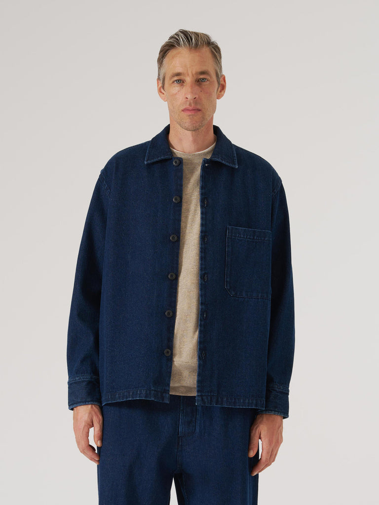 Indigo Work Denim Fatigue Shirt