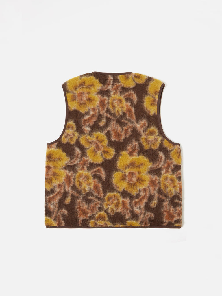 Zip Gilet Flower Fleece